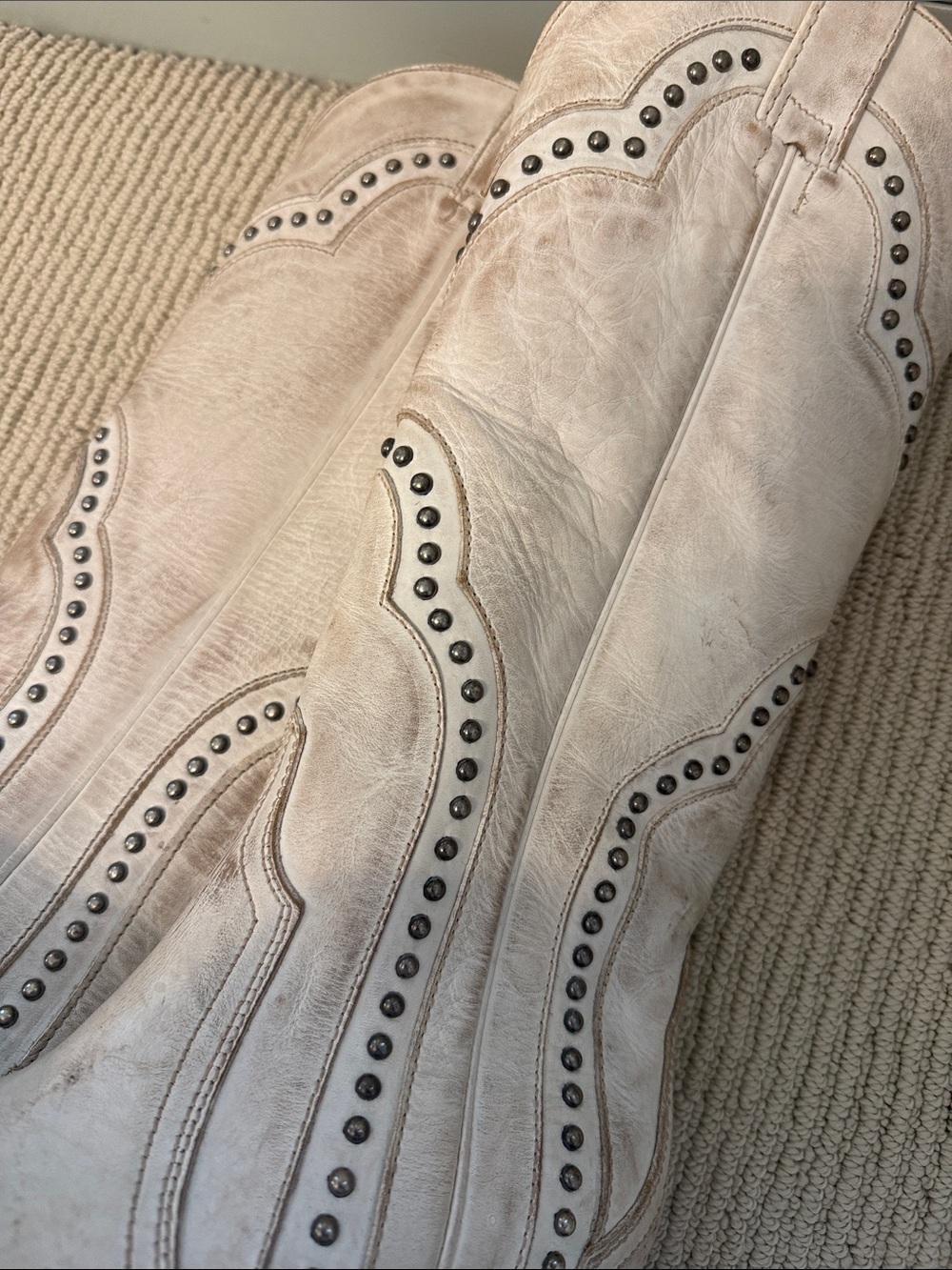 Idyllwind Cream Western Knee Boots with Stud Detail - Picture 3 of 3